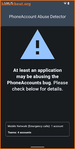 PhoneAccount Abuse Detector screenshot