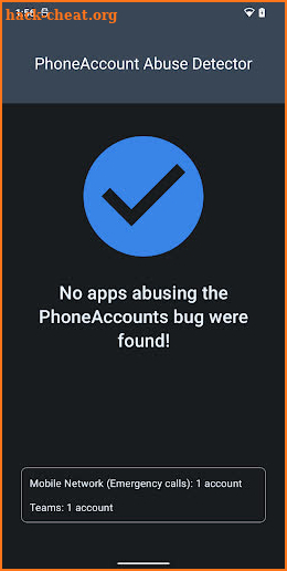 PhoneAccount Abuse Detector screenshot