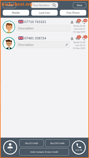PhoneBounce. New number. Free/Cheap Calls Messages screenshot