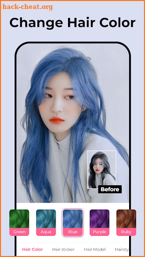 Photo editor: Hair Color Ideas screenshot