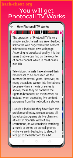 Photocall TV Manual screenshot