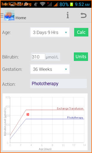 Phototherapy screenshot