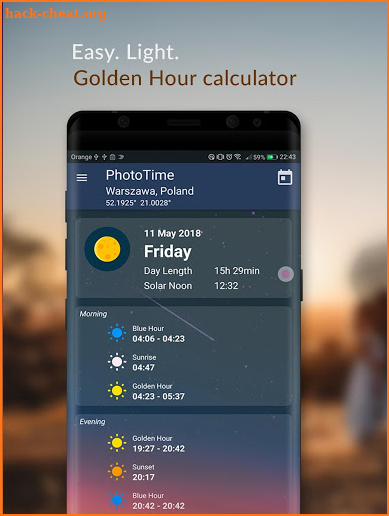 PhotoTime: Golden Hour Calculator screenshot