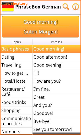 Phrasebook German screenshot