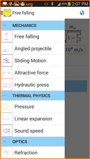 Physics Formulas Free screenshot