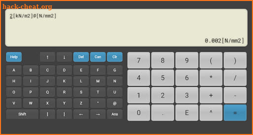 Physipad CalcFree - Calculator + units of measure screenshot