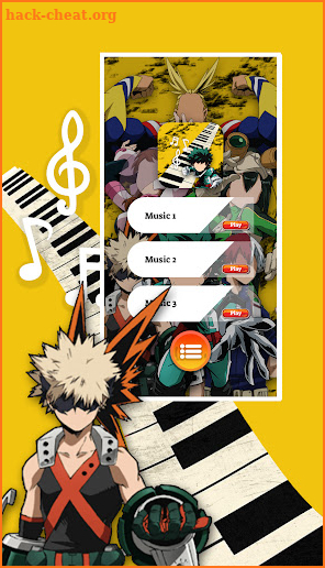 Piano Anime Hero Academia Game screenshot