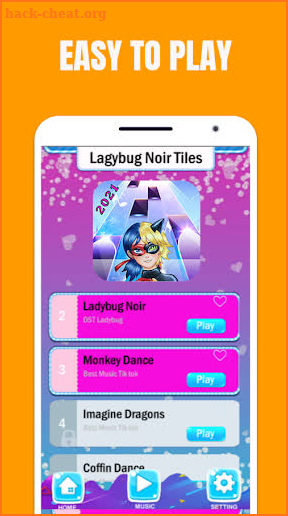 Piano Ladybug Noir Tiles 2021 screenshot