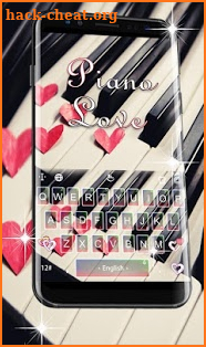 Piano Love Heart Keyboard Theme screenshot
