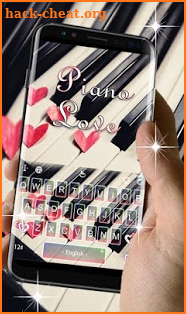 Piano Love Heart Keyboard Theme screenshot