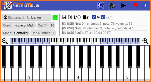 Piano MIDI Bluetooth USB screenshot