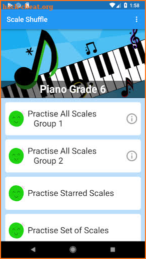 Piano Scale Shuffle ABRSM Piano Scale Cards Grade6 screenshot