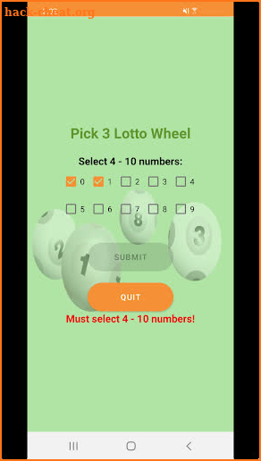 Pick 3 Lotto Wheel screenshot