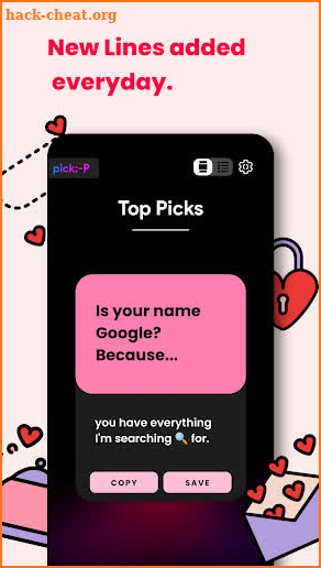 pickP - Pickup lines for Tinder and Bumble screenshot