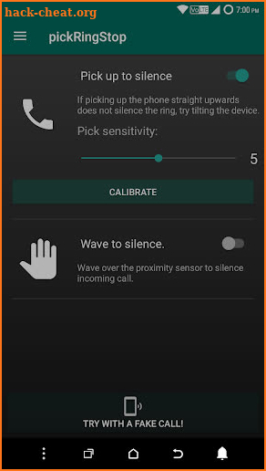 pickRingStop - Lift to silence ringtone screenshot