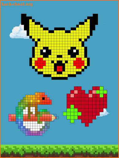 Picture color by number - adult pixel art screenshot