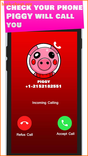 Piggy fake call Simulation screenshot
