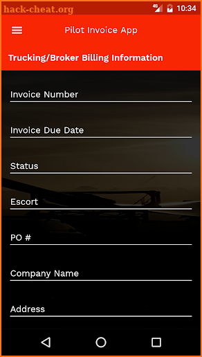 Pilot Invoice screenshot