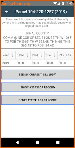Pinal County Property Tax screenshot
