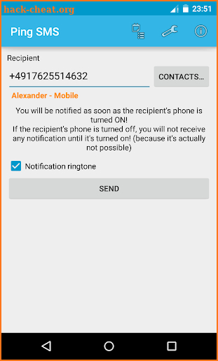 Ping SMS / Silent SMS screenshot