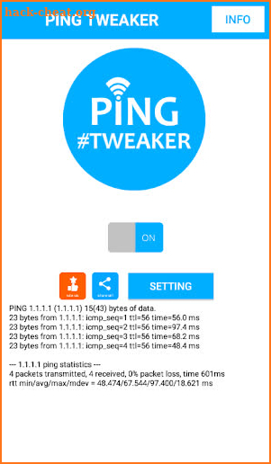 Ping tweaker - tweak ping up to 5000 byte/s screenshot
