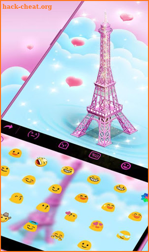 Pink 3D Paris Eiffel Tower Keyboard Theme screenshot