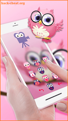 Pink Anime Cute Owl 3D Live Lock Screen Wallpapers screenshot