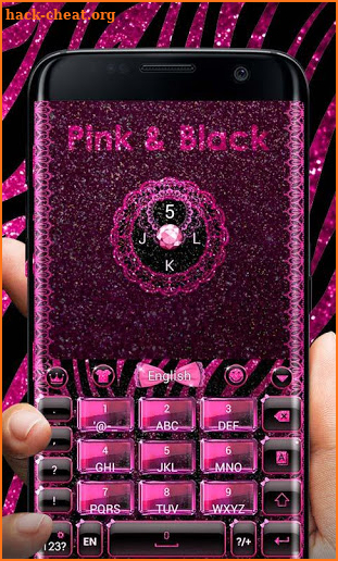 Pink-Black Bowknot GO Keyborad Theme screenshot