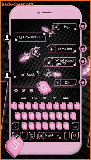 Pink Black Butterfly Keyboard Theme screenshot