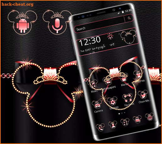 Pink Black Diamond Minnie Theme screenshot