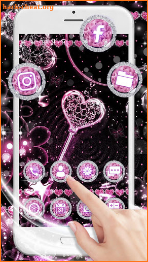 Pink Black Launcher Theme Live HD Wallpapers screenshot