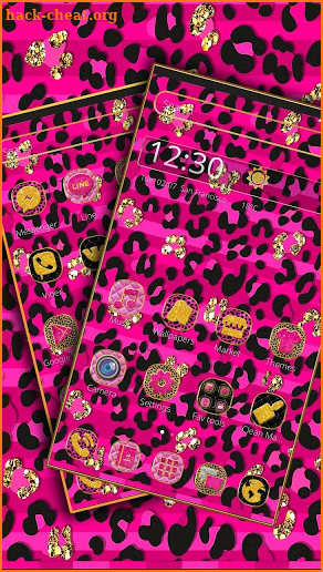 Pink Black Leopard Theme screenshot