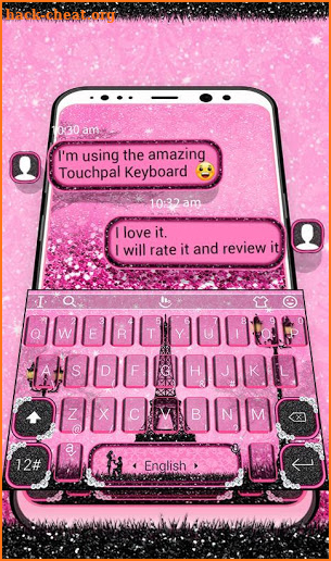 Pink Black Paris Keyboard Theme screenshot