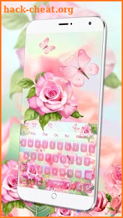 Pink Blossom Butterfly Keyboard screenshot