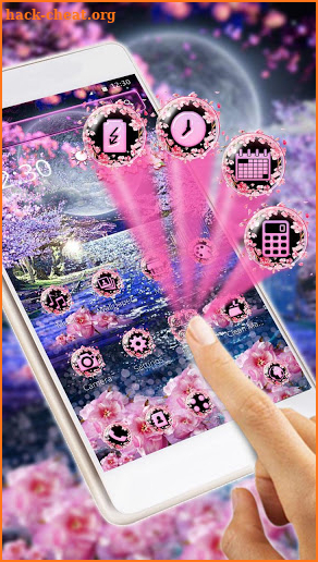 Pink Blossom Night Theme screenshot