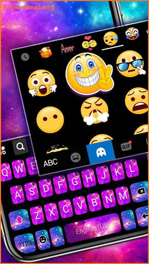 Pink Blue Galaxy Keyboard Theme screenshot
