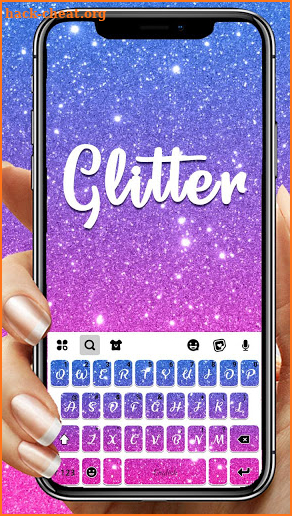 Pink Blue Glitter Keyboard Background screenshot