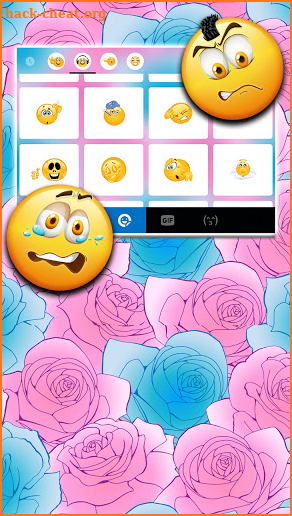 Pink Blue Rose Keyboard Background screenshot