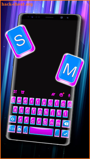 Pink Blue SMS Keyboard Theme screenshot