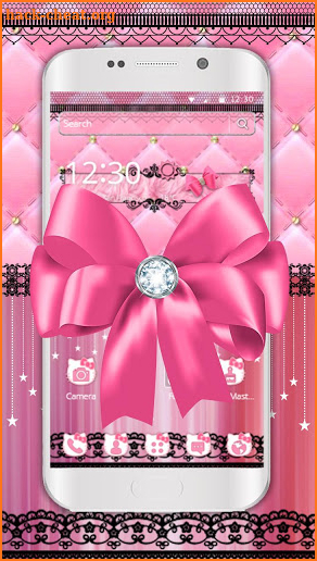 Pink Bow Black Lace Theme screenshot