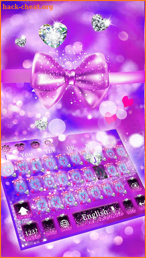 Pink Bow Glitter Diamond Keyboard screenshot