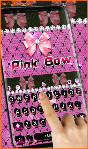 Pink Bow Keyboard Theme screenshot