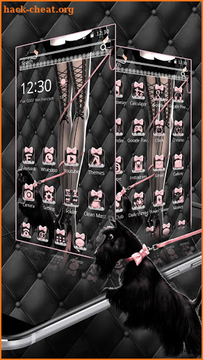 Pink Bow Lace Girl Theme Wallpaper screenshot