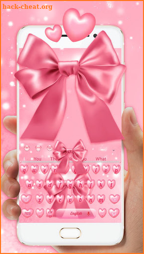 Pink Bow Love Keyboard screenshot