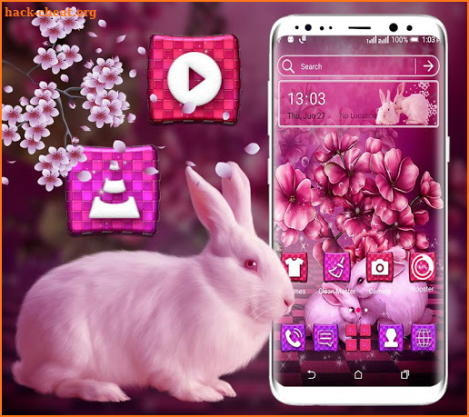 Pink Bunny Launcher Theme screenshot