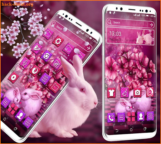 Pink Bunny Launcher Theme screenshot