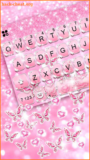 Pink Butterfly Gravity Keyboard Theme screenshot