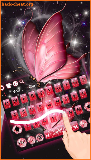Pink Butterfly Keyboard Theme screenshot