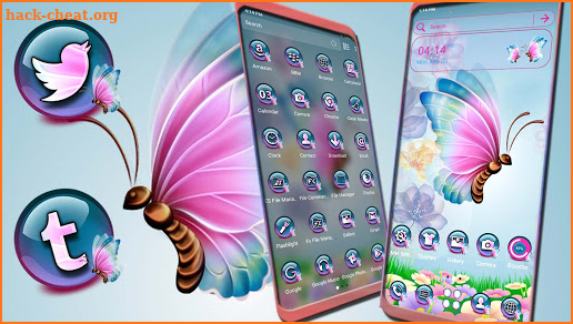 Pink Butterfly Launcher Theme screenshot