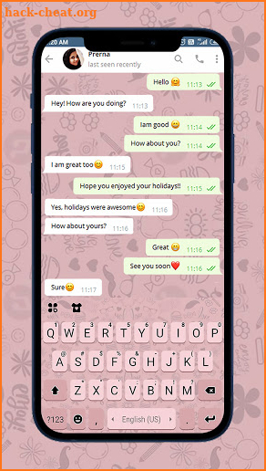 Pink Chat Business Keyboard Background screenshot